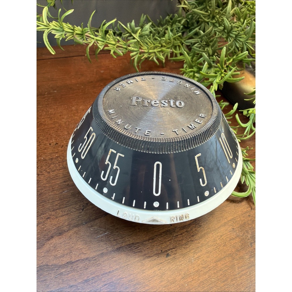 Vintage 1950s Presto Loud Ring Kitchen Timer Flying Saucer Atomic USA MCM